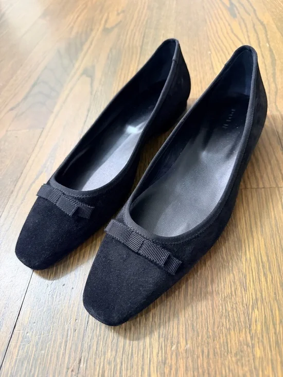 NWOB Doen Odette Ballet Flats in Kid Black Suede Women EU 38 - Picture 1 of 8